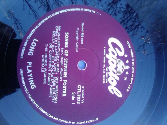 L.P. Songs of Stephen Foster.  Cover: Very good.  L.P.:Very good.