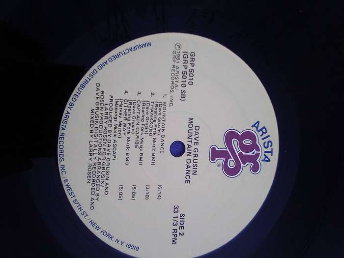 L.P.  Dave Grusin.  Mountain Dance. Cover: Very good.  L.P.:Very good.
