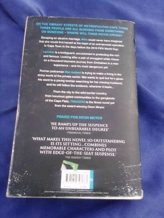 "Trackers". Deon Meyer.  Soft l cover.