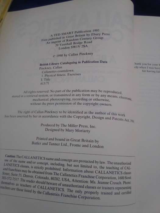 "Callanetics Countdown"  30 days to a beautiful body.  Soft  cover.