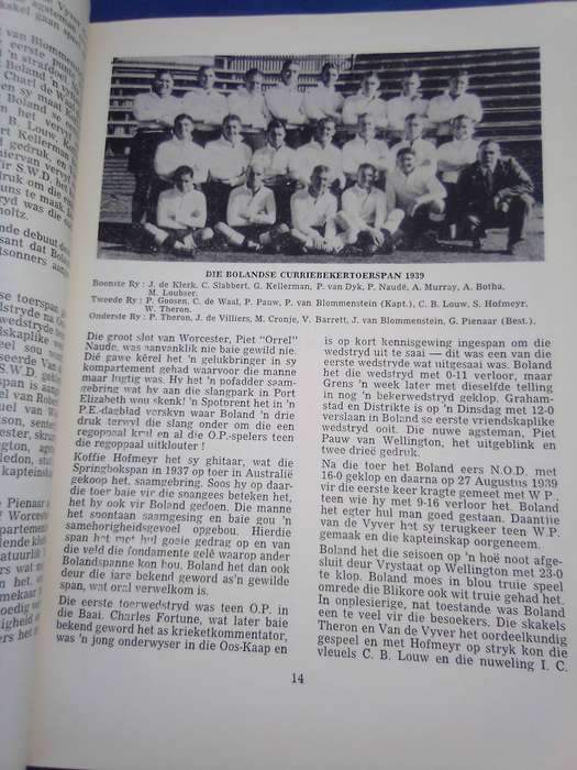 "Boland Rugby' Die Eerste Halfeeu. Soft cover.