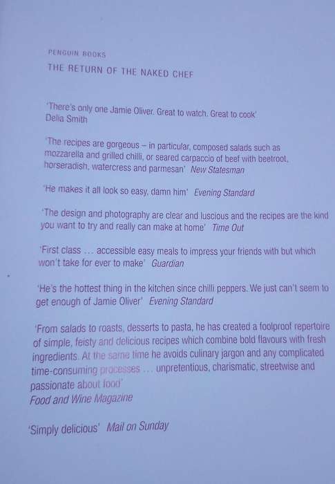 "Jamie Oliver.  The Return of the Naked Chef'  Soft cover.