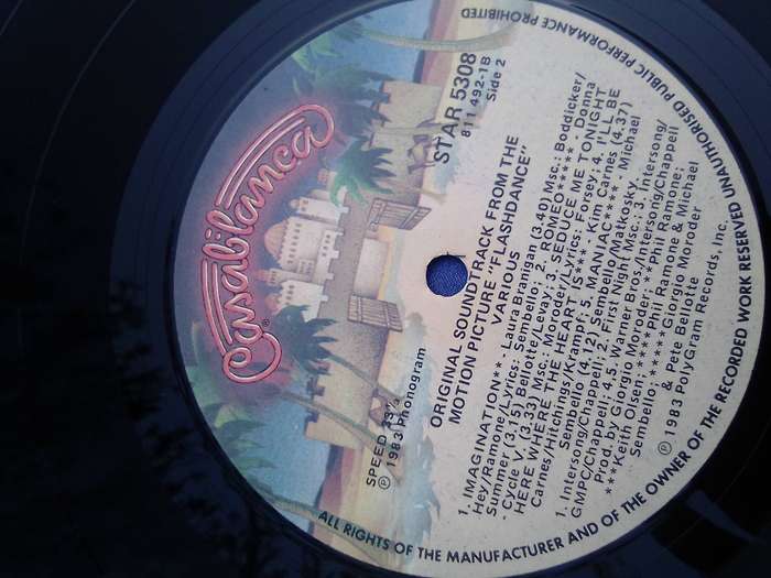 L.P. Vinyl Record. Flashdance.  VG+ VG