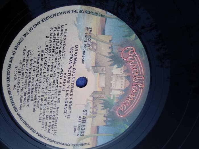 L.P. Vinyl Record. Flashdance.  VG+ VG