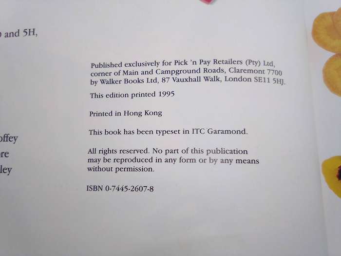 "The Pick 'n Pay book of Children's Cookery". Soft  cover.