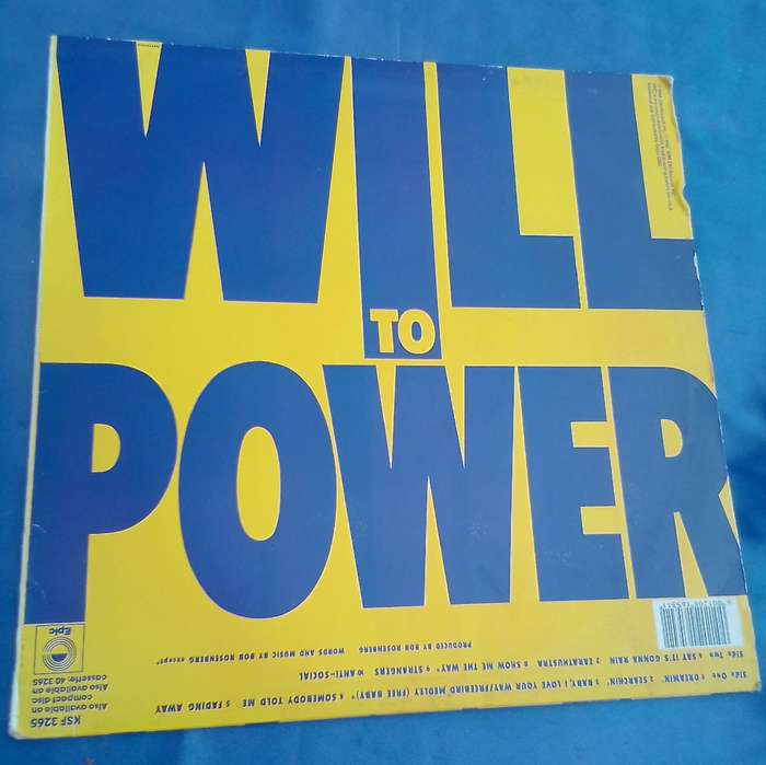 L.P. Vinyl Record.. Will to Power.   VG  VG