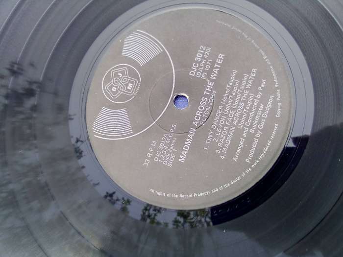 L.P. Vinyl Record.. Elton John. Madman Across the Water.    VG  VG