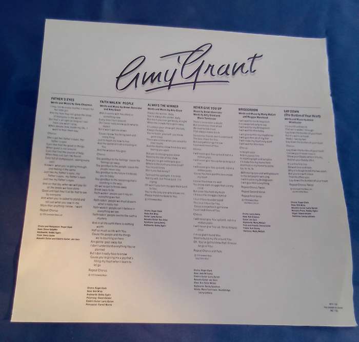 L.P. Vinyl Record. Amy Grant.  VG  VG