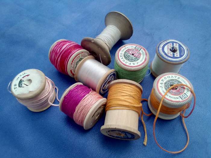 Wooden cotton reels joblot.