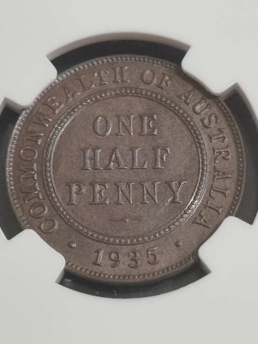 Australia: Key Date 1935 MS62BN 1/2 Penny