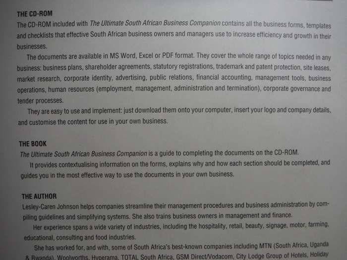 The Ultimate South African Business Companion - Softcover with CD - Lesley-Caren Johnson