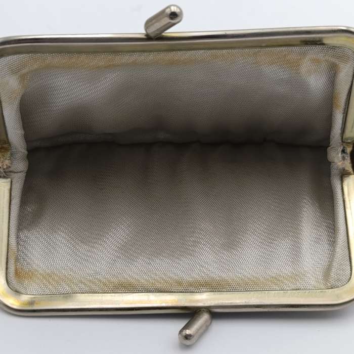 Vintage genuine leather dark beige handbag with purse some marks on the inside bat leather