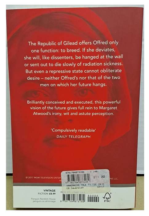 Book The Handmaid's Tale 9781784873189 Margaret Atwood softcover 324 pgs