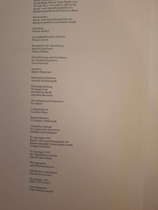 Niki de Saint Phalle. Sonderausgabe: Katalog zur Ausstellung in der Kunst- und Ausstellungshalle der