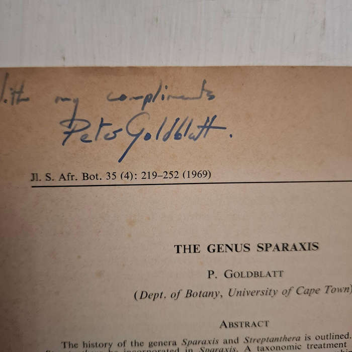 The genus Sparaxis. Journal of South African Botany 35: 219252 (Peter Goldblatt)