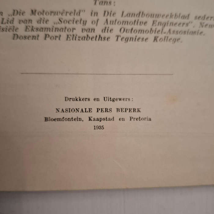 Suid-Afrikaanse Motorterme (Afrikaans - Engels en Engels - Afrikaans) en Motorhandboek