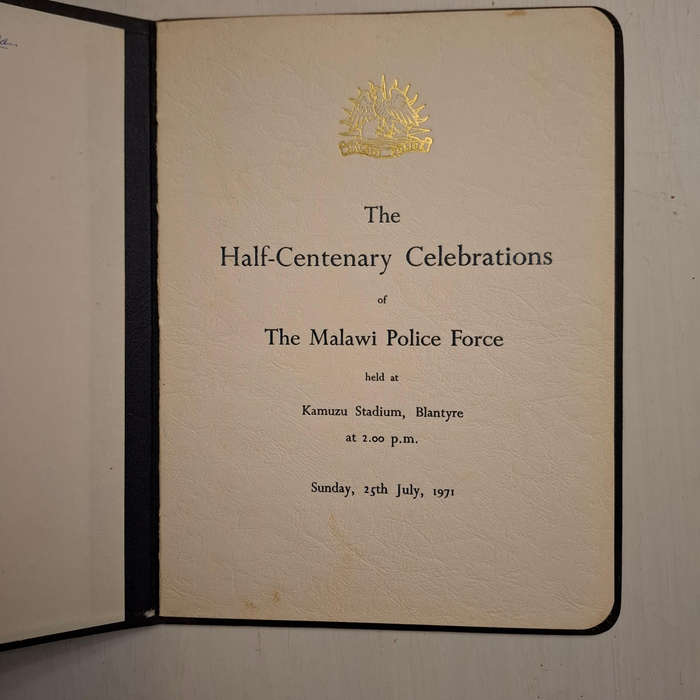 Programme: The Half-Centenary Celebrations of the Malawi Police Force