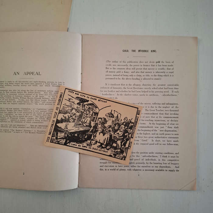 2 X Fred Bell pamphlets: The South African Native Problem, a Suggested Solution, Being a Paper Read