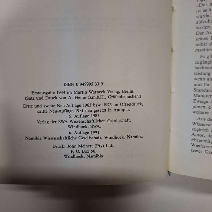 Das alte Südwestafrika - Die Geschichte Südwestafrikas bis zum Tode Mahareros 1890 - Nach den besten