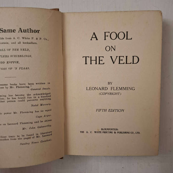 A Fool on the Veld (Leonard Flemming)