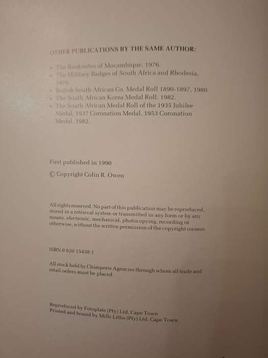 The Military Badges and Insignia of South Africa (Colin R. Owen) Signed