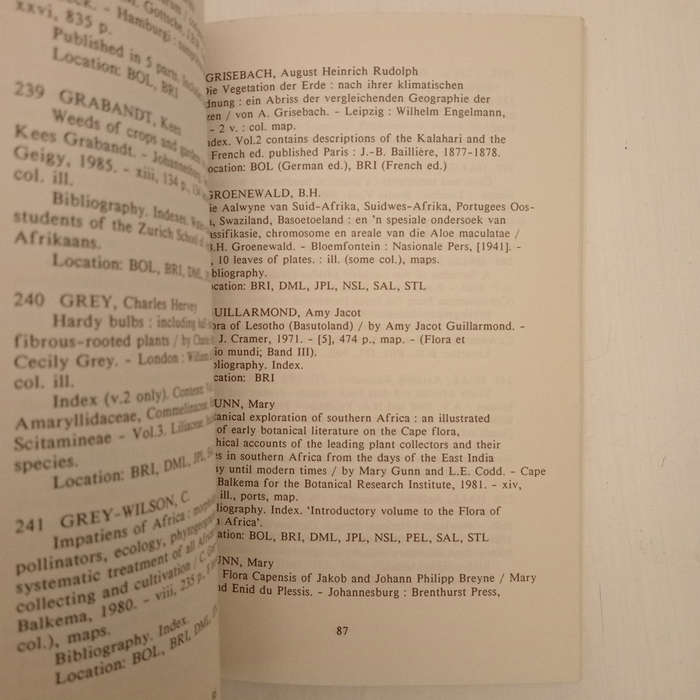 Southern African botanical literature, 1600-1988 (A. S. Kerkham)