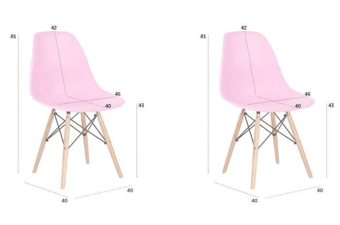 Luna chair 2 pack-Pink