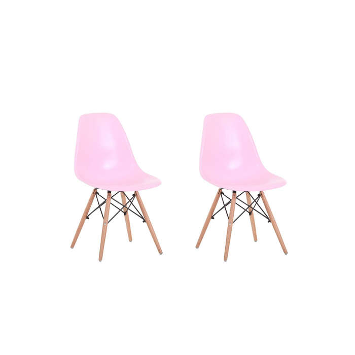 Luna wooden leg chair pink 2 pack
