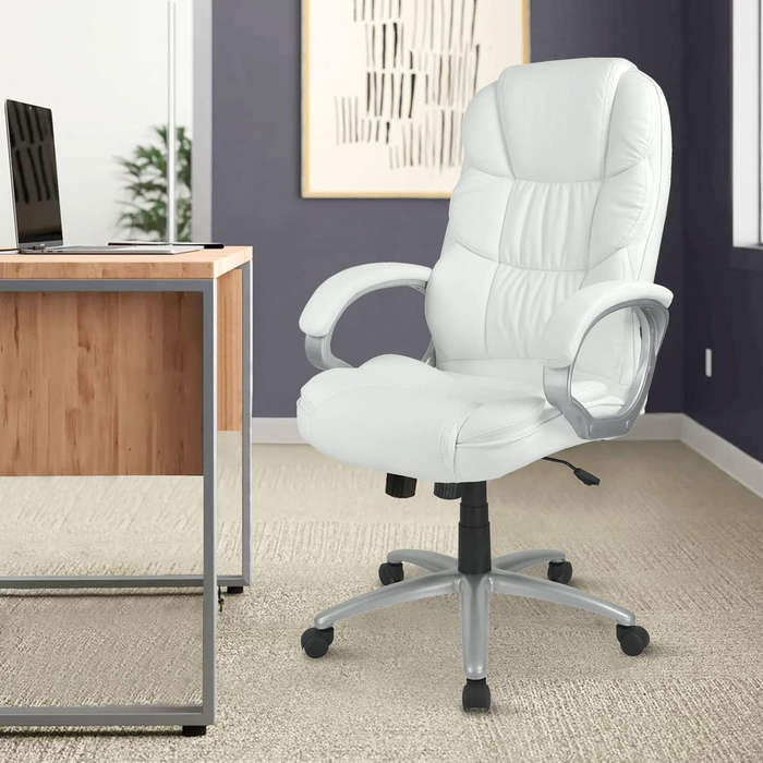 Mid Back Executive PU Leather - White