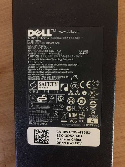Original Dell Laptop AC Adapter 19.5V - 4.62A 90W Charger