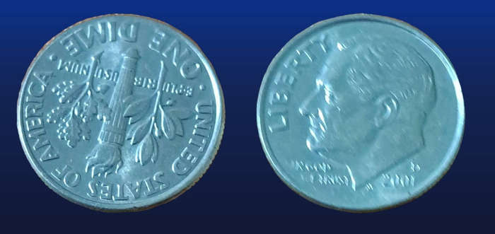 USA 1 DIME ROOSEVELT DIME 2001 D MS