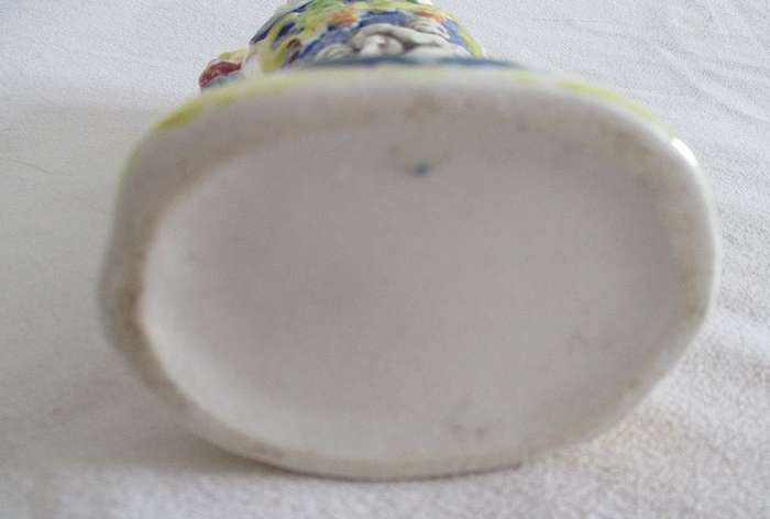 Vintage hand painted majolica cherub vase - Japanese?