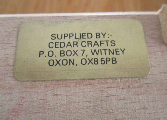 Decorative small vintage hand painted wooden box made in Witney, England