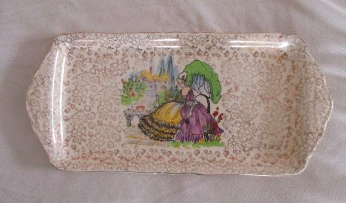 Vintage 1930's H&K Tunstall 'Crinoline Lady' sandwich plate