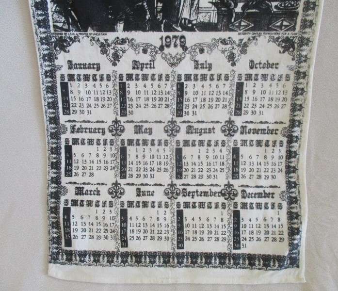A vintage 1979 Carlton calendar pictorial cloth