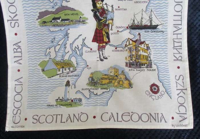 7. - Large Scottish pictorial cloth - Scotland's historical sites