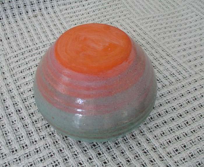 Beautiful turquoise glazed pottery candle holder cum vase - great centre piece