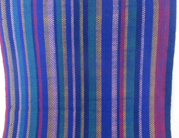 2. A colourful reversable woven throw/shawl - predominantly blue
