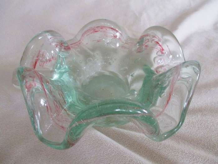 Vintage hand blown  Murano Art Glass votive candle holder