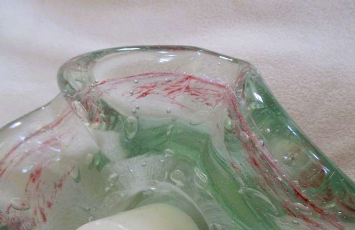 Vintage hand blown  Murano Art Glass votive candle holder