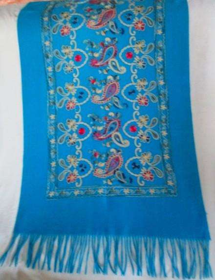 A special Cashmere shawl/throw - 100% Wool - beautifully embroidered and in "as new" condition