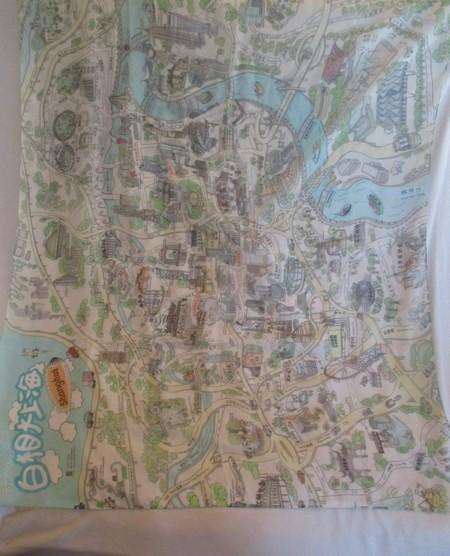 A delicate hand printed Shanghai silk scarf - unused in original tin - great gift