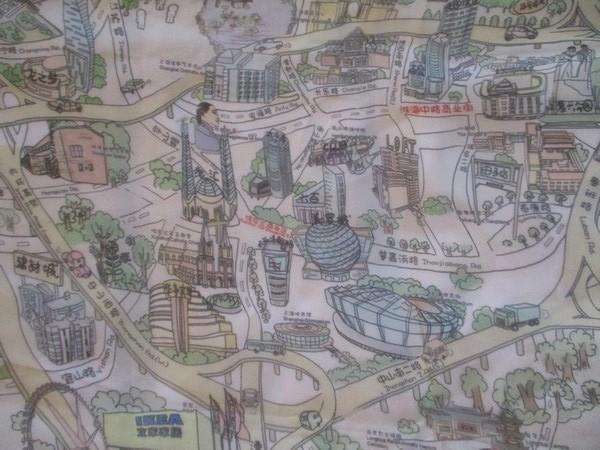 A delicate hand printed Shanghai silk scarf - unused in original tin - great gift