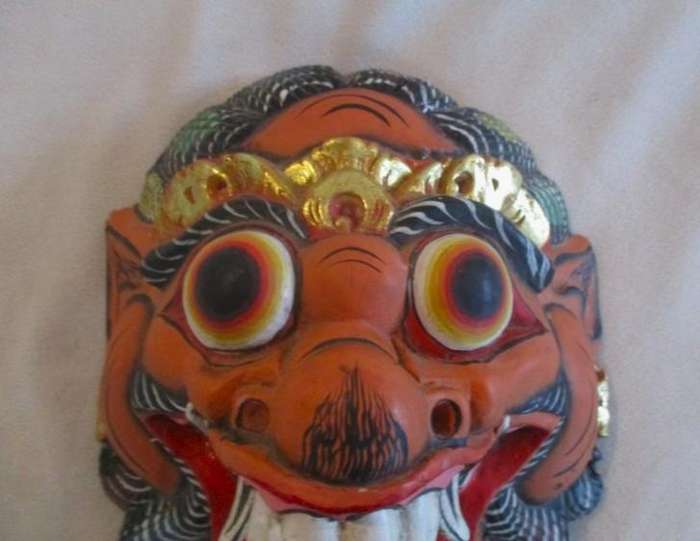 Awesome vintage hand carved Bali, Indonesia Barong wooden mask