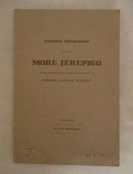 More than 50 years ago - Patrick Mynhardt presents More Jerepigo - old theatre programme