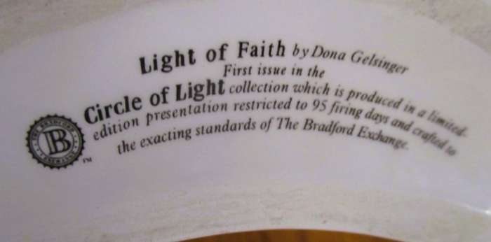 Limited edition porcelain "Circle of Light" Angel candlestick - First issue - "Faith" - signed