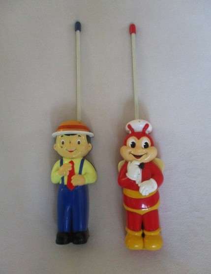 Rare vintage 1990's Jollibee & Mr. Yum walkie talkies to display