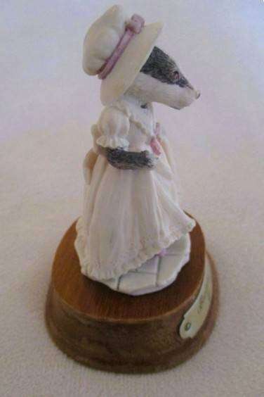 Beatrice Badger - collectable  Leonardo "Little Nook Village" figurine mounted on wooden base