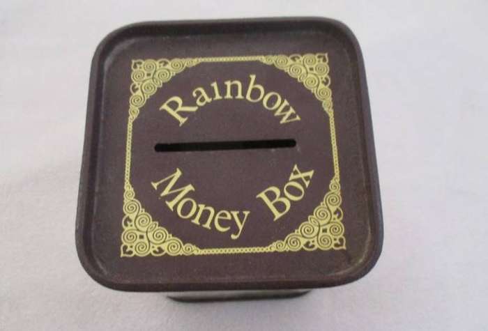 Vintage 1970's Cicely M. Barker (of Flower fairies fame) tin money box