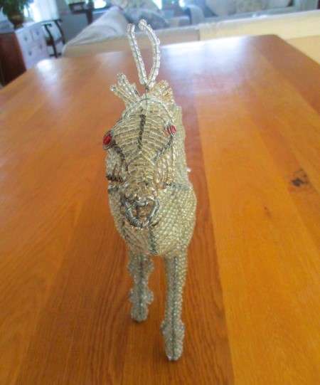 A large bead and wire horse - so artistically made!